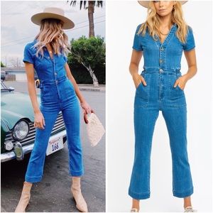 Show Me Your MuMu Emery Jumpsuit French Blue Size Small